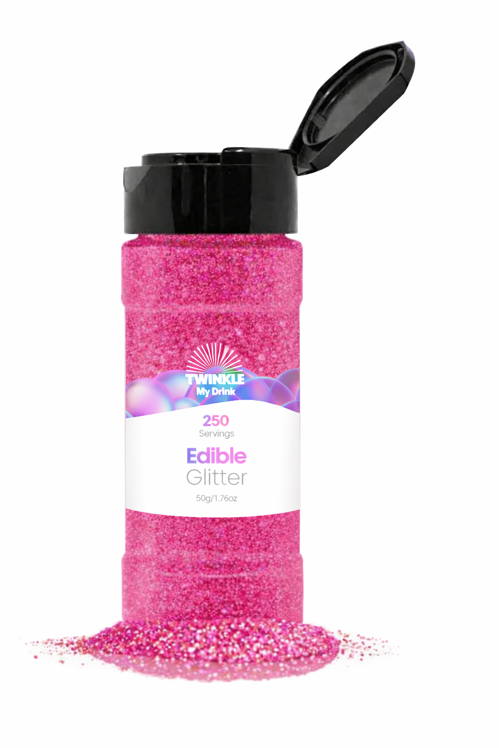 Edible Glitter Pink 50g Shaker