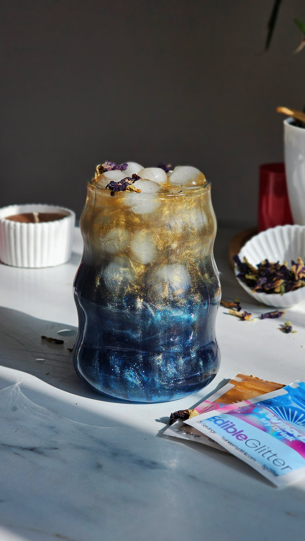 Edible Glitter Blue 50g Shaker